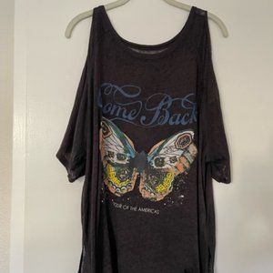 We The Free Butterfly Distressed Tunic